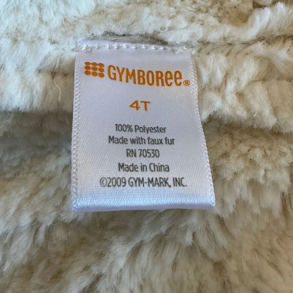 Gymboree Little Girls Faux Fur Trim Hooded Soft Jacket Cream Size‎ 4t